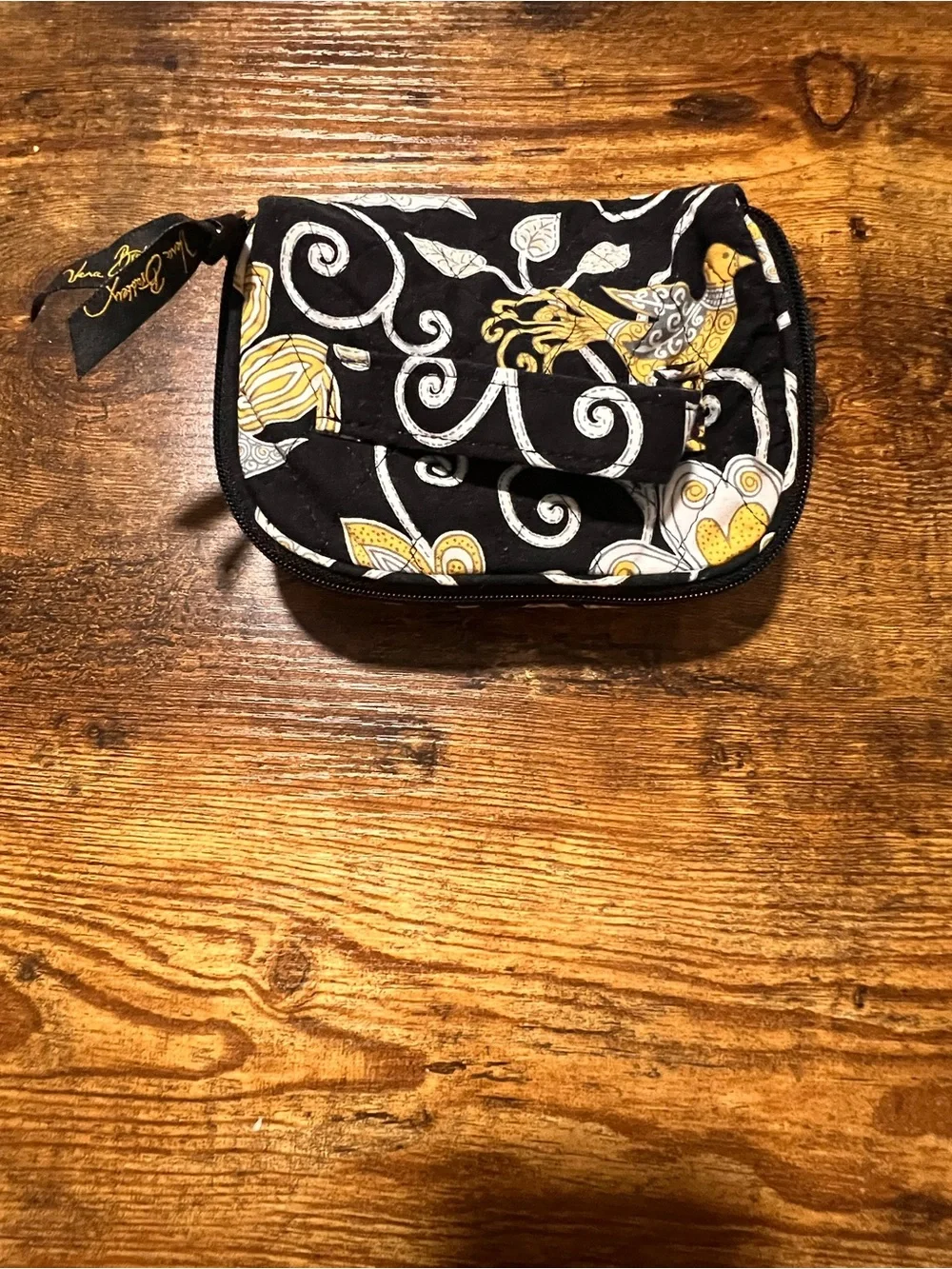 Retired (2007)  yellow bird Vera Bradley jewelry case/small cosmetic pouch